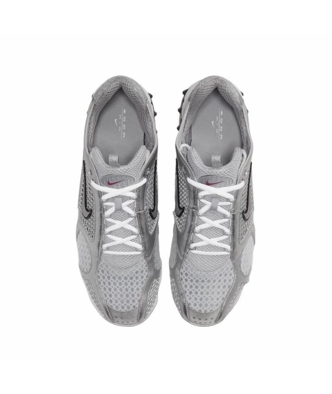 NIKE Серебряные текстильные низкие кроссовки / кеды, фото 3