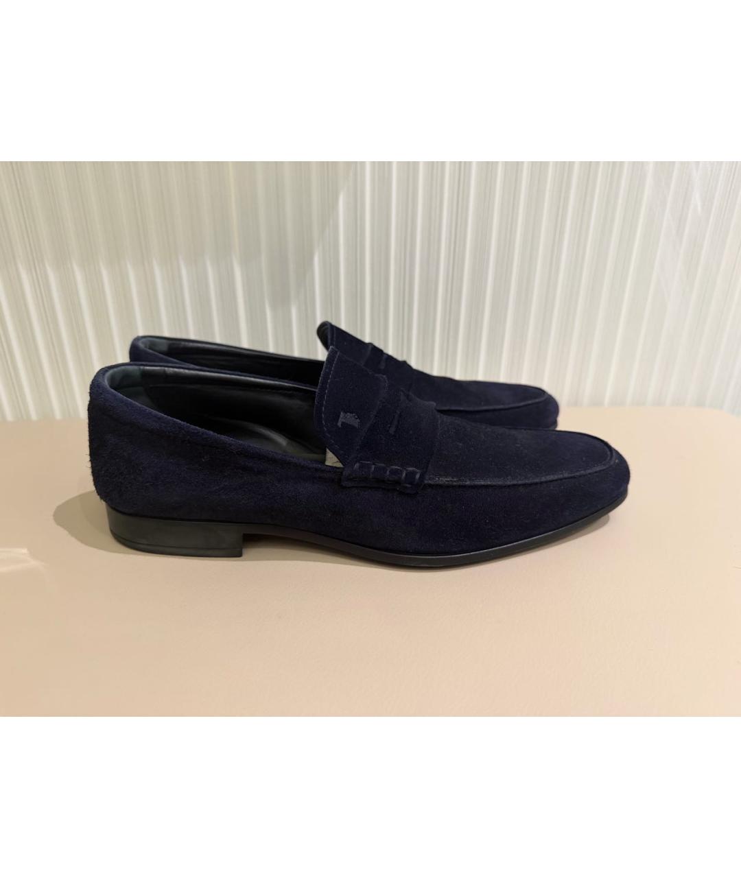TOD'S Темно-синие замшевые мокасины, фото 7
