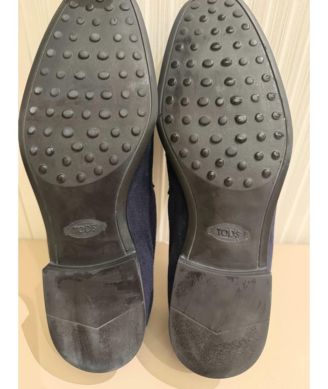 TOD'S Темно-синие замшевые мокасины, фото 6