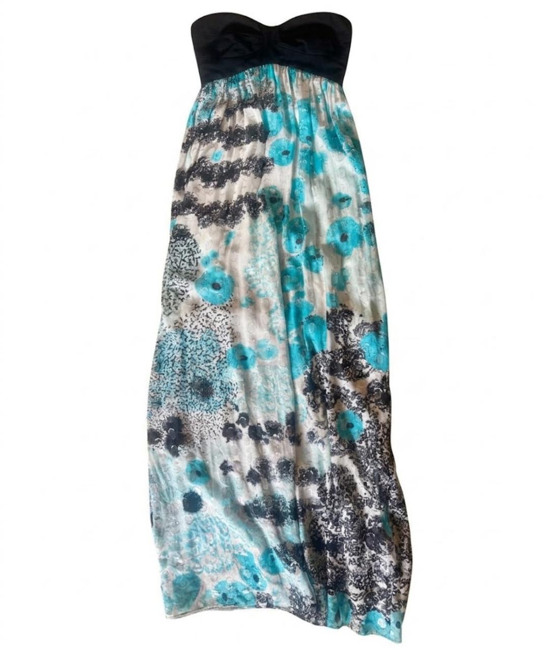 DIANE VON FURSTENBERG Голубое шифоновое коктейльное платье, фото 1