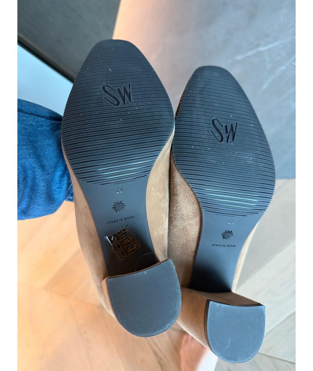 STUART WEITZMAN Коричневые замшевые ботфорты, фото 6