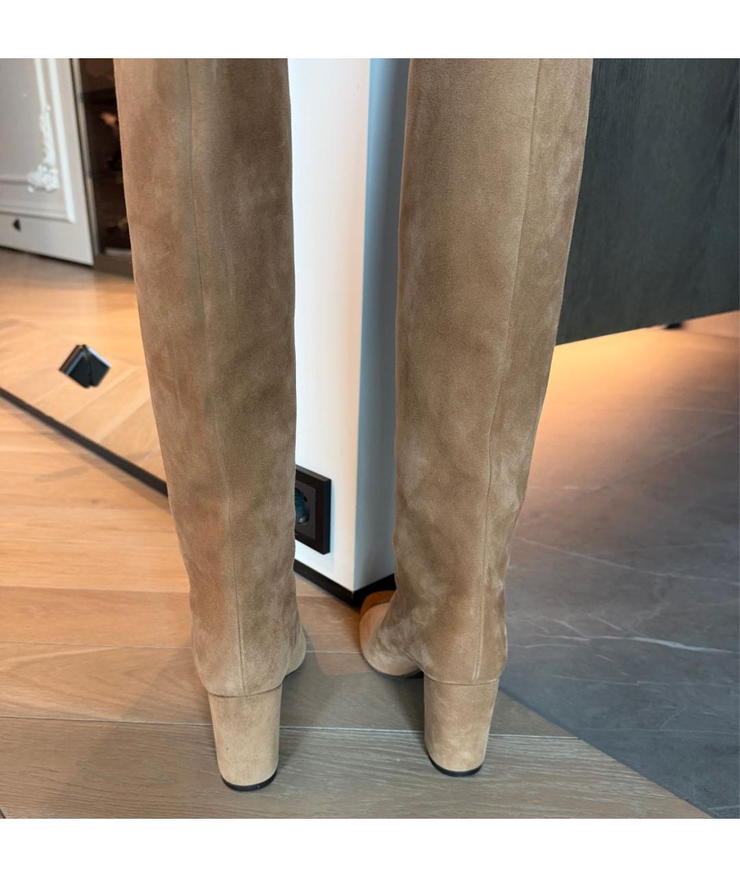 STUART WEITZMAN Коричневые замшевые ботфорты, фото 4