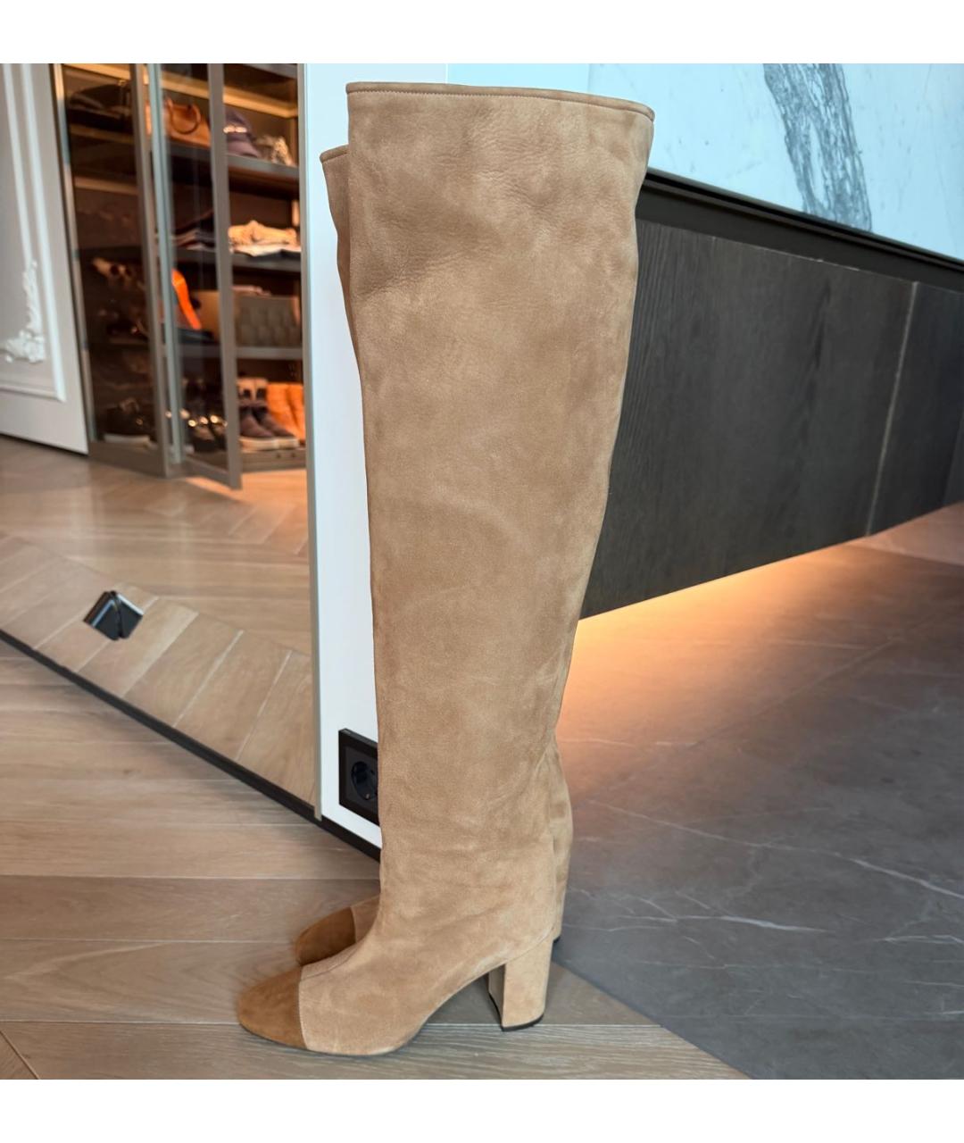 STUART WEITZMAN Коричневые замшевые ботфорты, фото 9