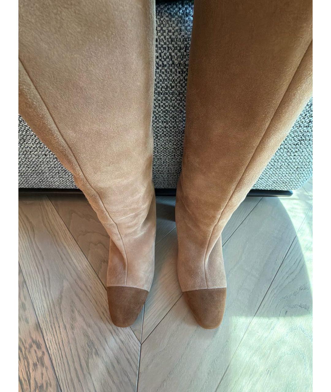 STUART WEITZMAN Коричневые замшевые ботфорты, фото 3