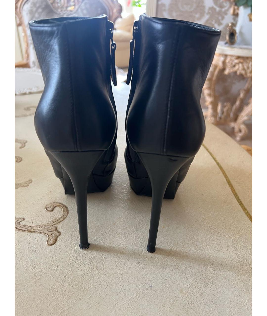 ALEXANDER MCQUEEN Черные кожаные ботильоны, фото 2