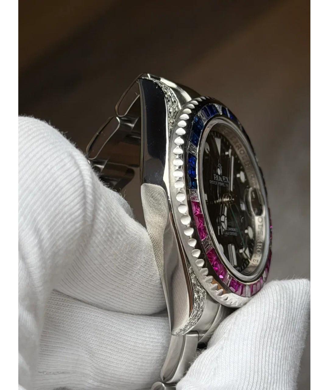 ROLEX Черные металлические часы, фото 4