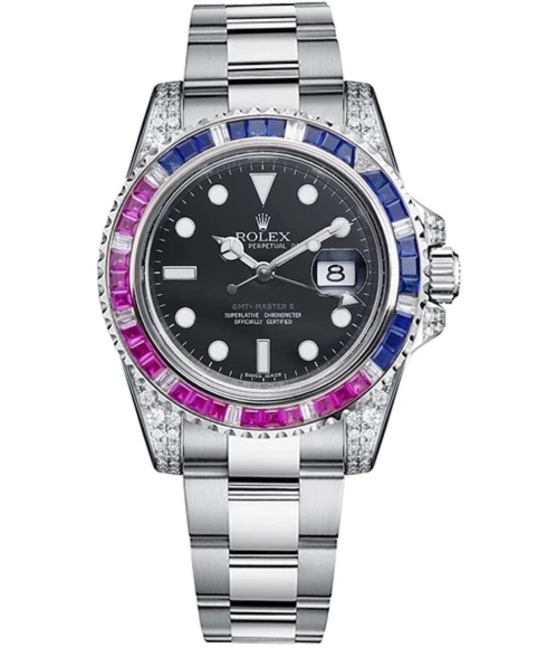 ROLEX Черные металлические часы, фото 1