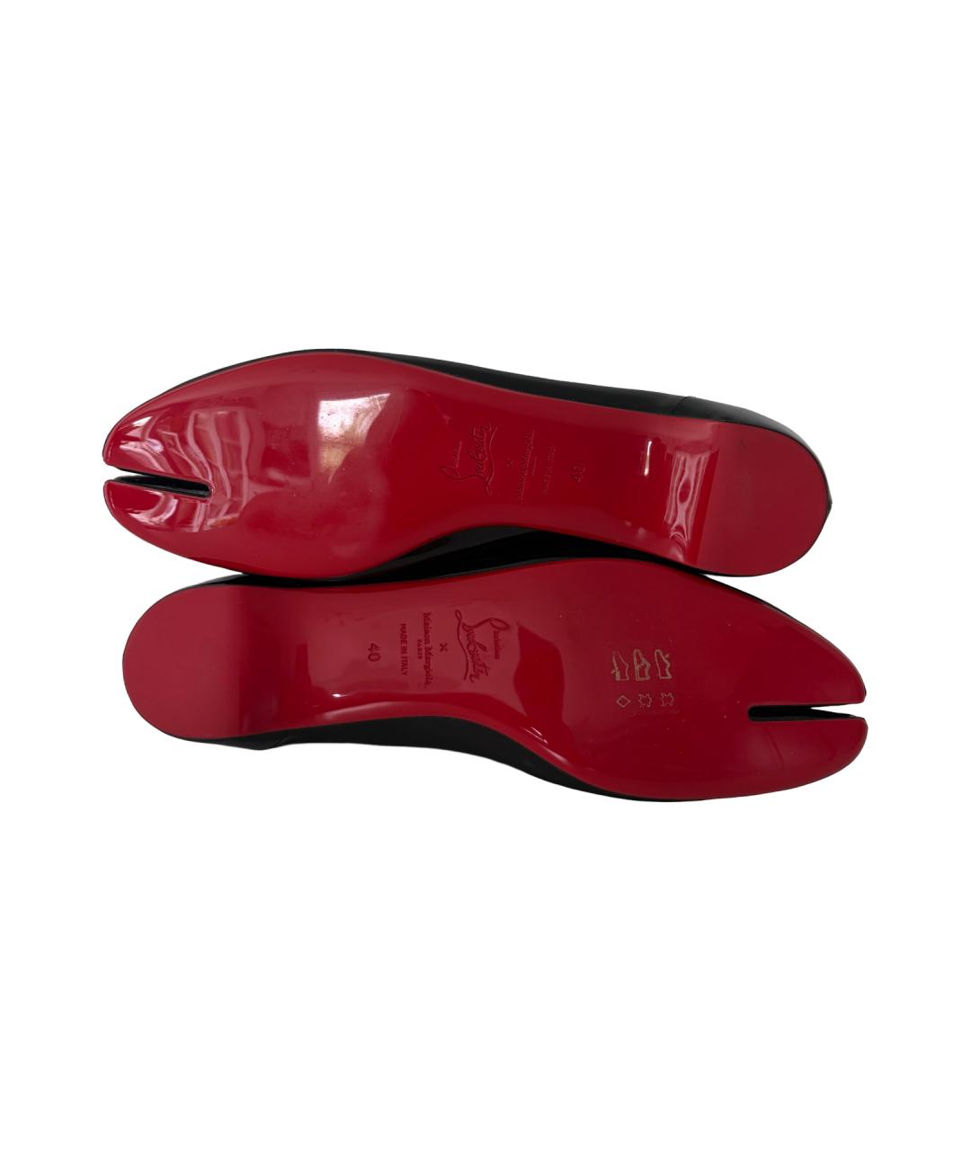CHRISTIAN LOUBOUTIN Черные балетки из лакированной кожи, фото 5