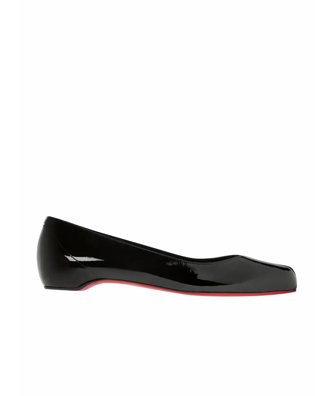 CHRISTIAN LOUBOUTIN Черные балетки из лакированной кожи, фото 1