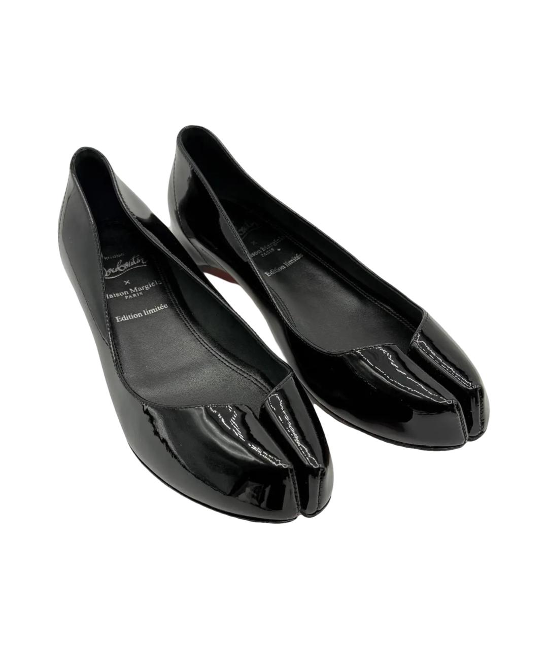CHRISTIAN LOUBOUTIN Черные балетки из лакированной кожи, фото 4