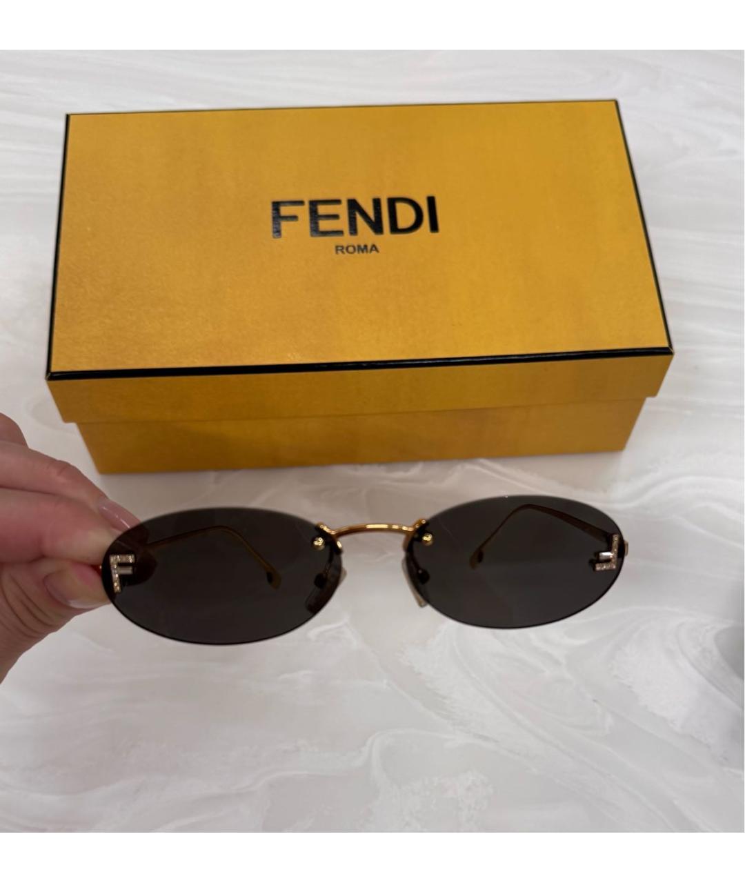 FENDI Черные солнцезащитные очки, фото 2