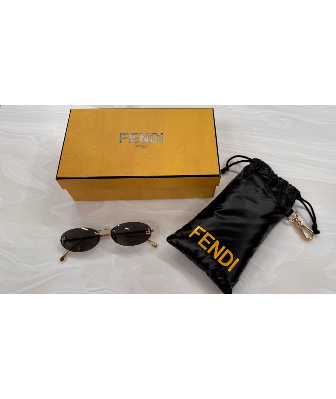 FENDI Черные солнцезащитные очки, фото 5