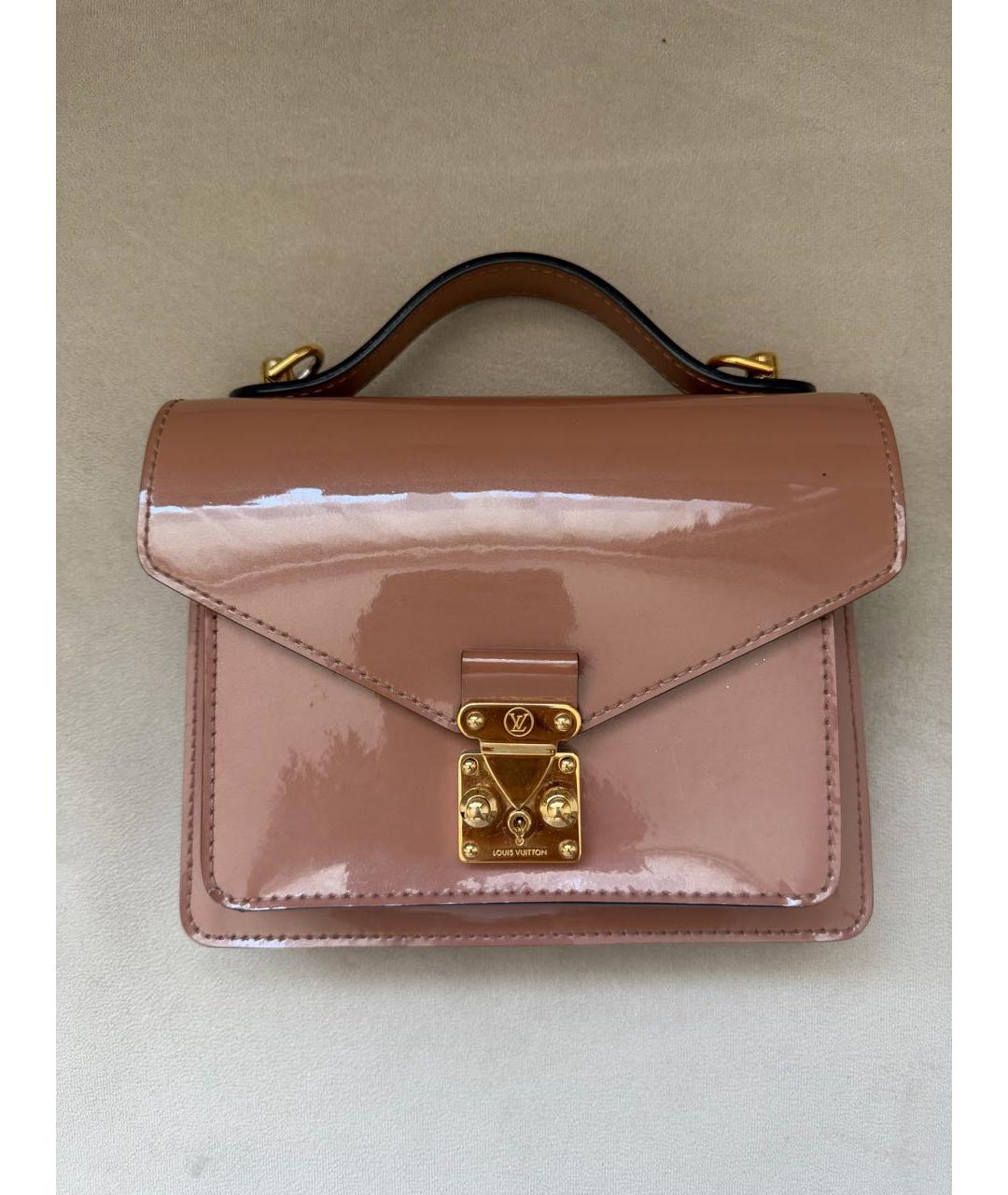 LOUIS VUITTON Бежевая сумка через плечо из лакированной кожи, фото 9