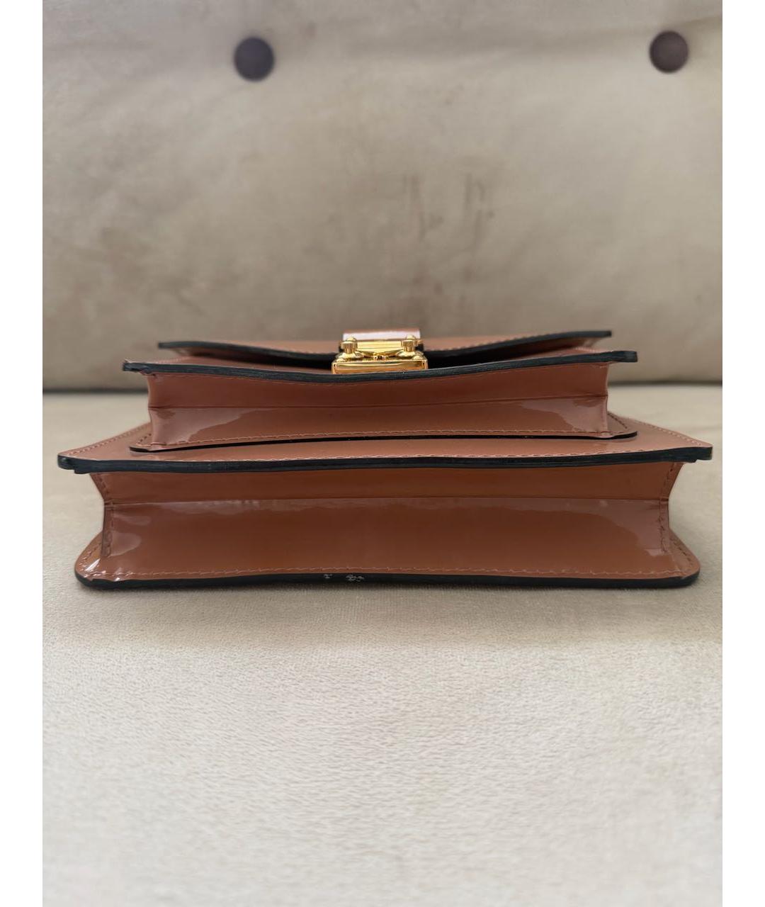 LOUIS VUITTON Бежевая сумка через плечо из лакированной кожи, фото 5