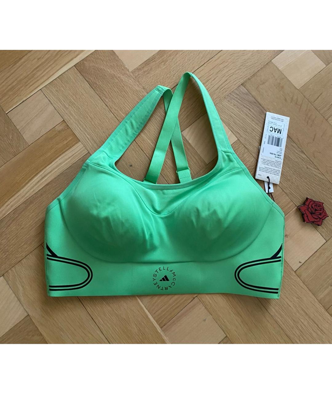 ADIDAS BY STELLA MCCARTNEY Зеленая полиэстеровая майка, фото 4