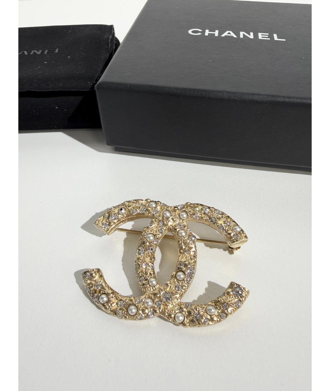 CHANEL Золотая металлическая булавка / брошь, фото 6
