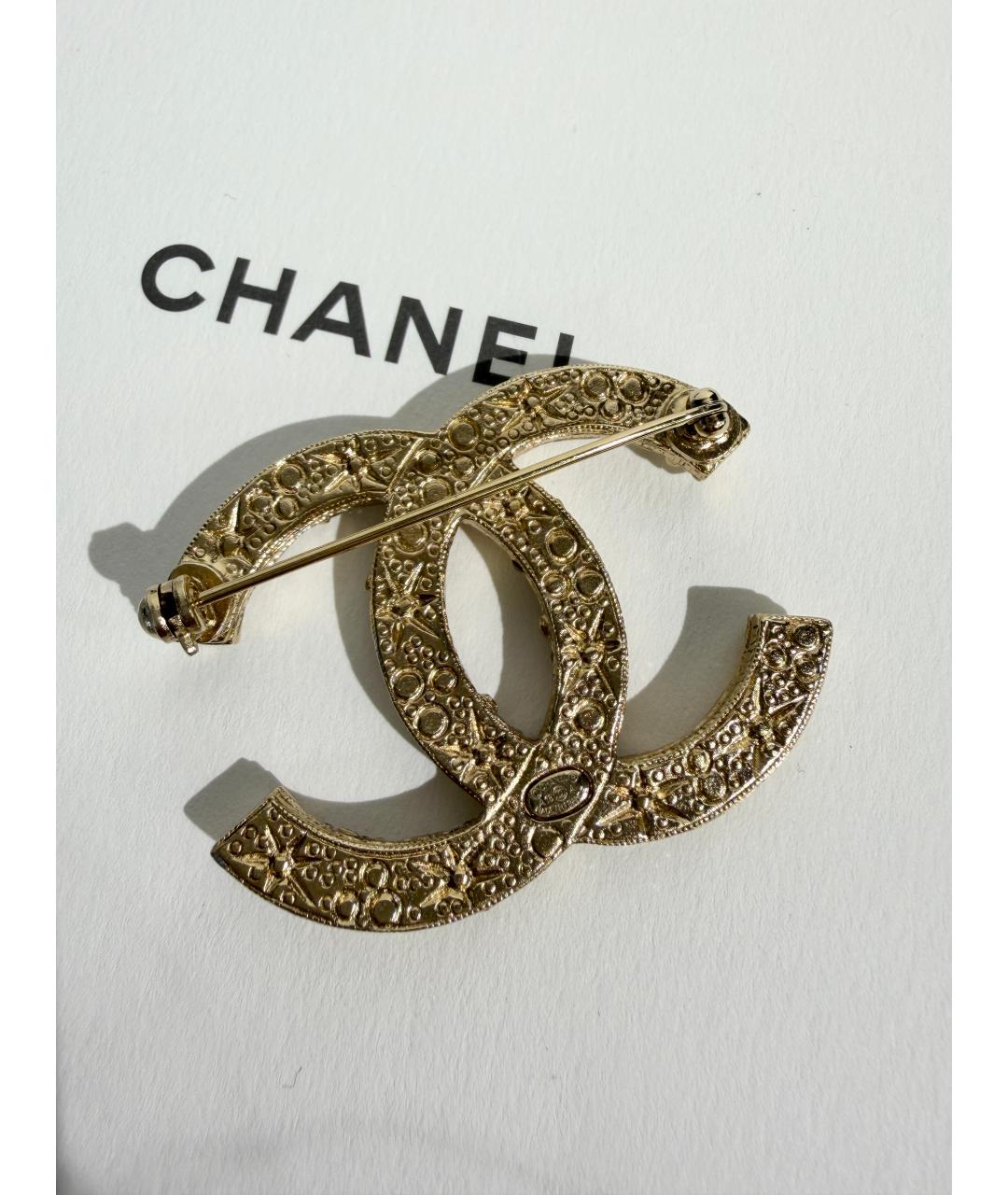 CHANEL Золотая металлическая булавка / брошь, фото 5