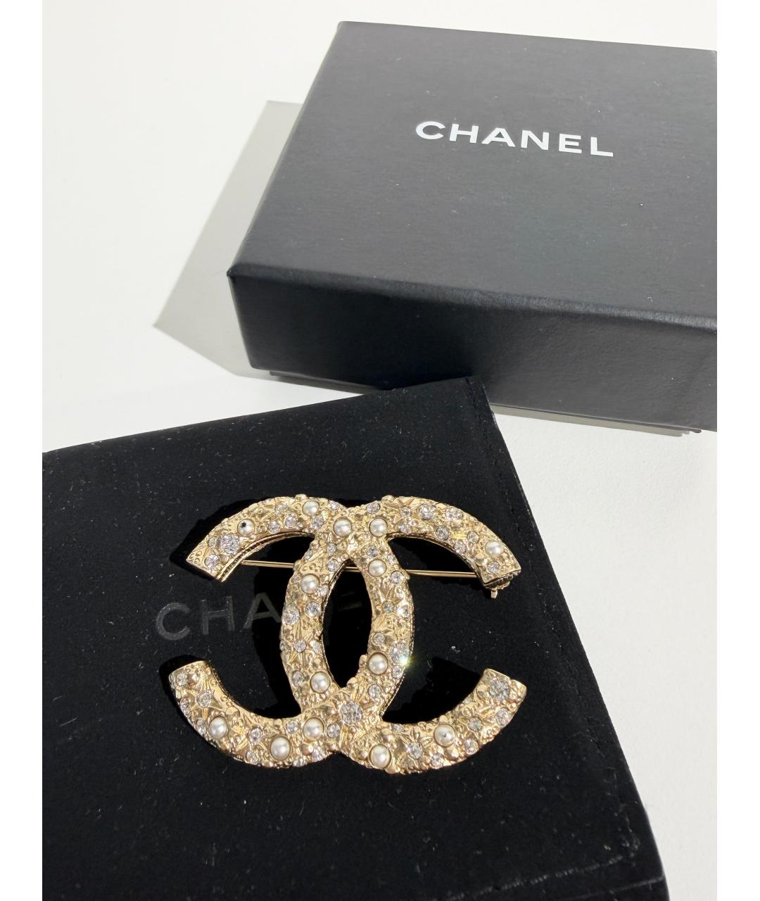 CHANEL Золотая металлическая булавка / брошь, фото 2