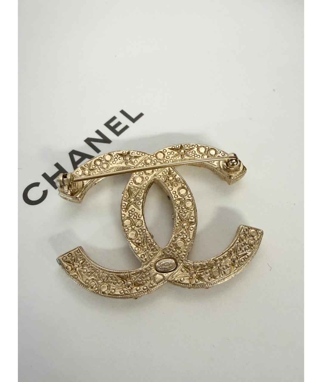 CHANEL Золотая металлическая булавка / брошь, фото 3