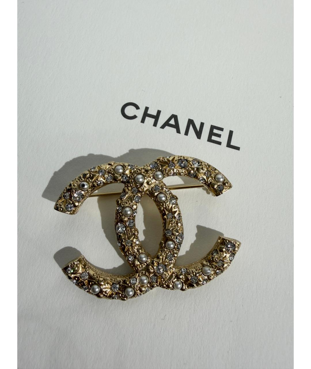 CHANEL Золотая металлическая булавка / брошь, фото 4