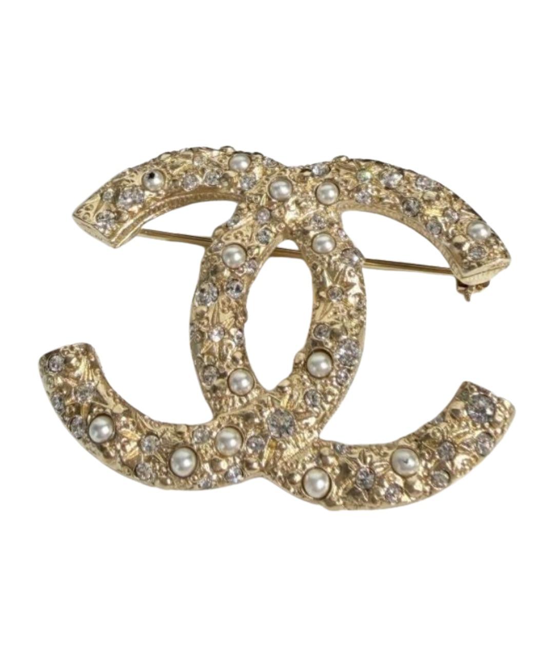 CHANEL Золотая металлическая булавка / брошь, фото 1