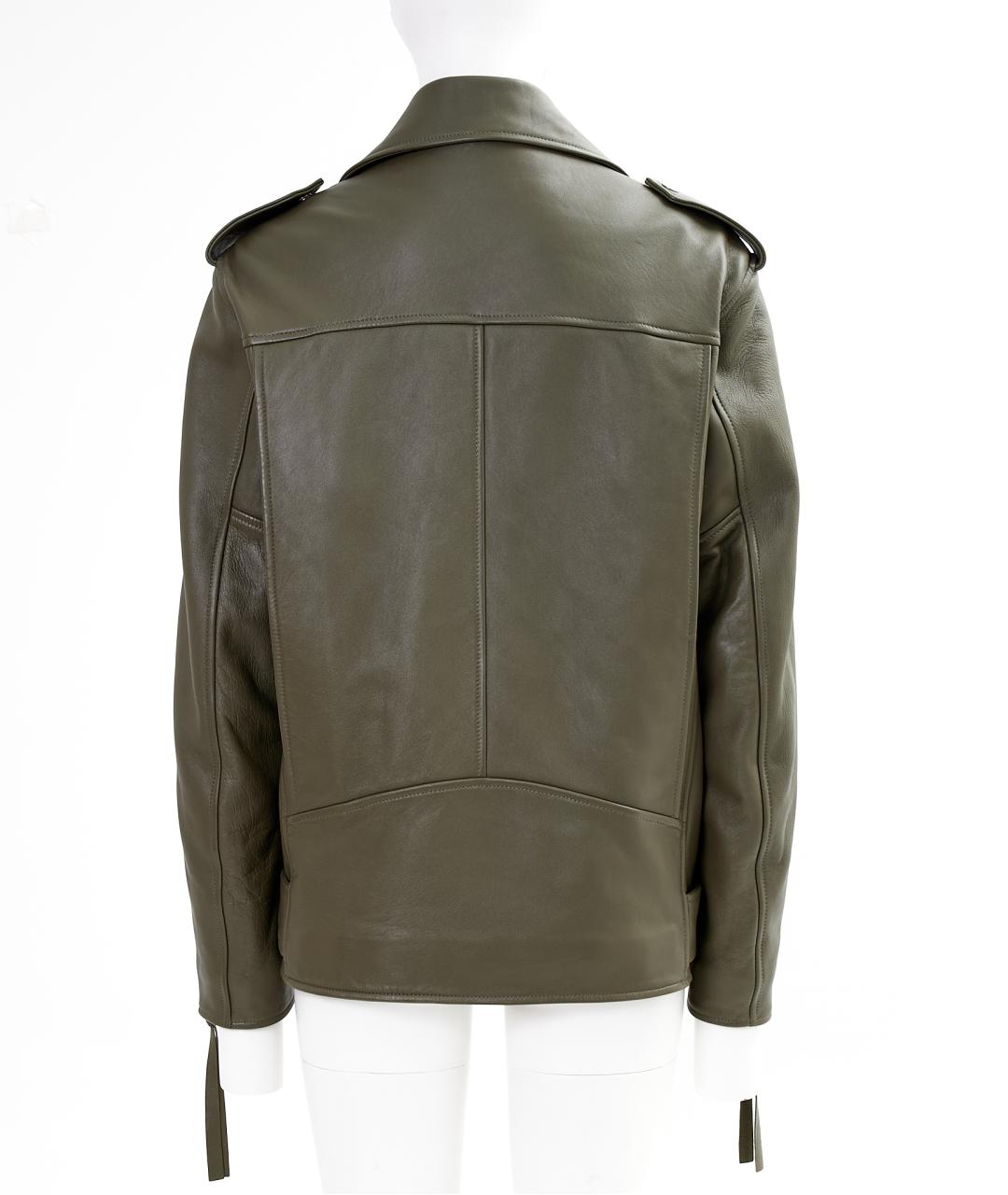ACNE STUDIOS Хаки кожаная куртка, фото 2