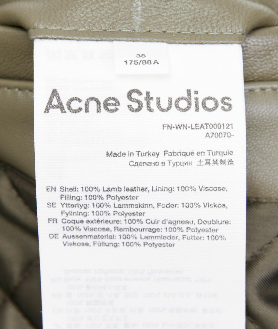 ACNE STUDIOS Хаки кожаная куртка, фото 4
