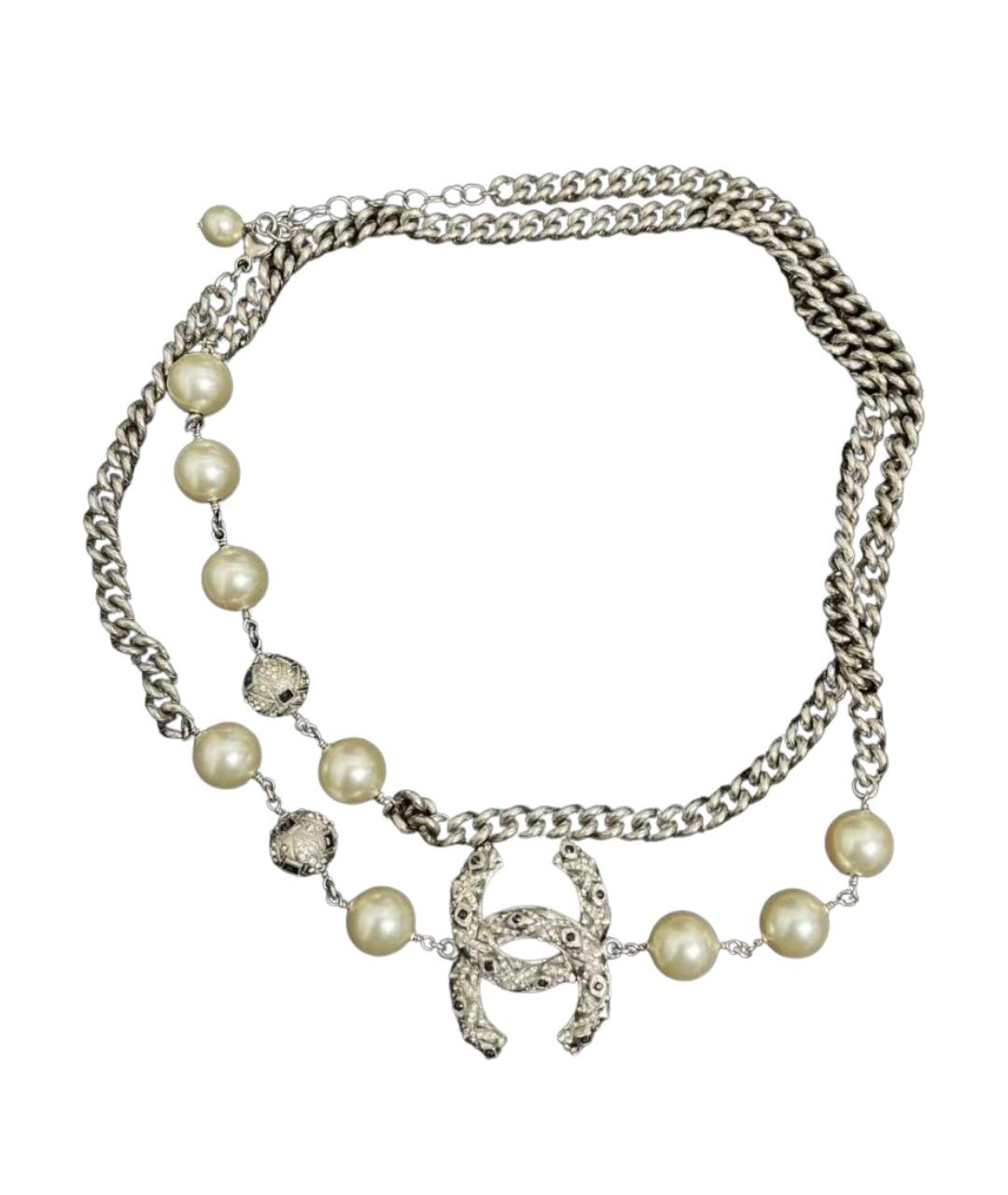 CHANEL Серебряное металлическое колье, фото 1