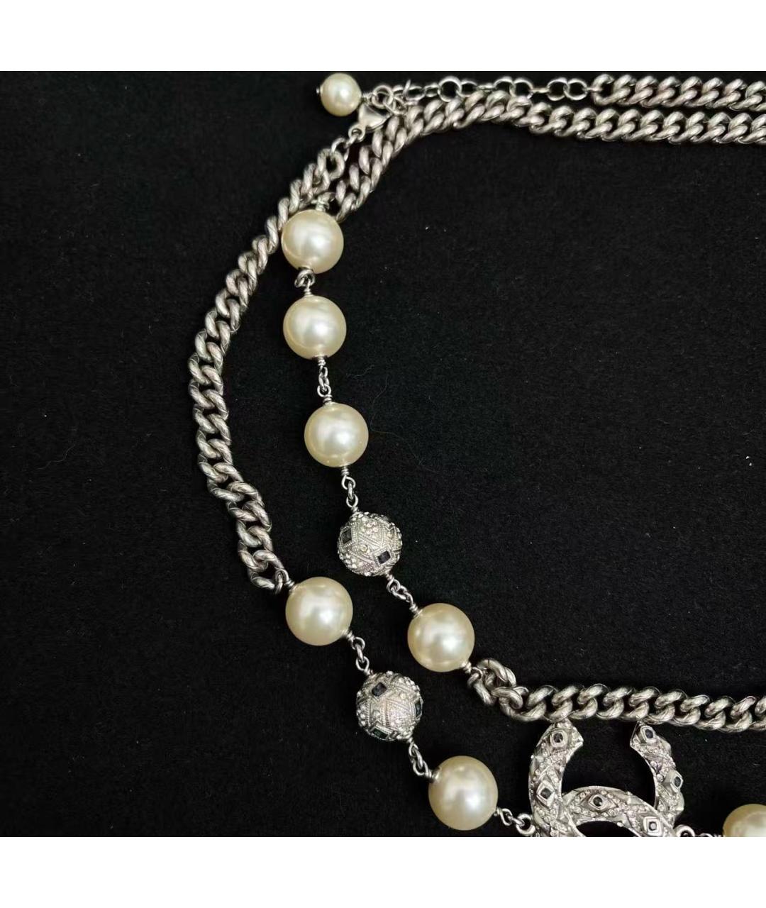 CHANEL Серебряное металлическое колье, фото 5