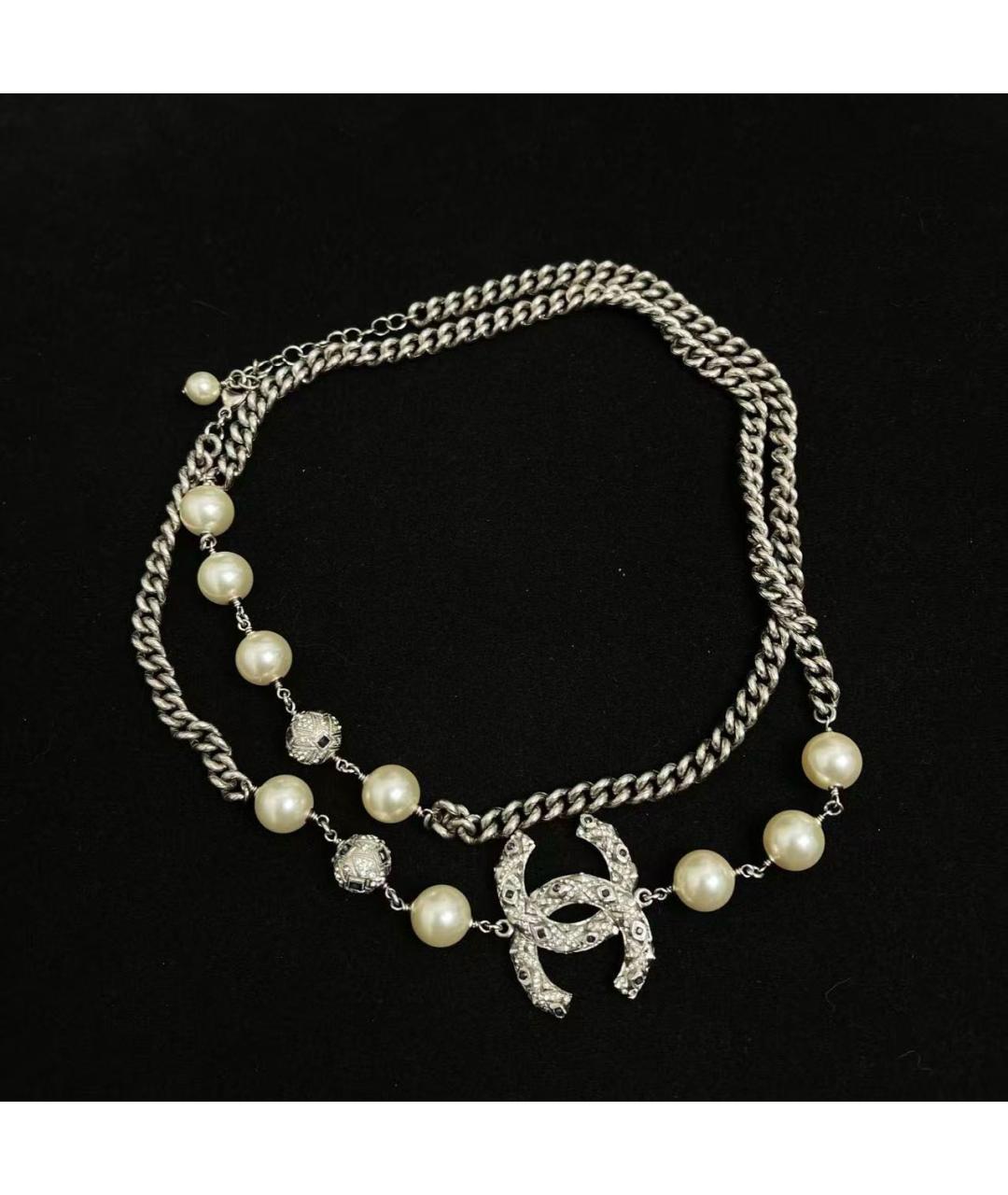 CHANEL Серебряное металлическое колье, фото 3