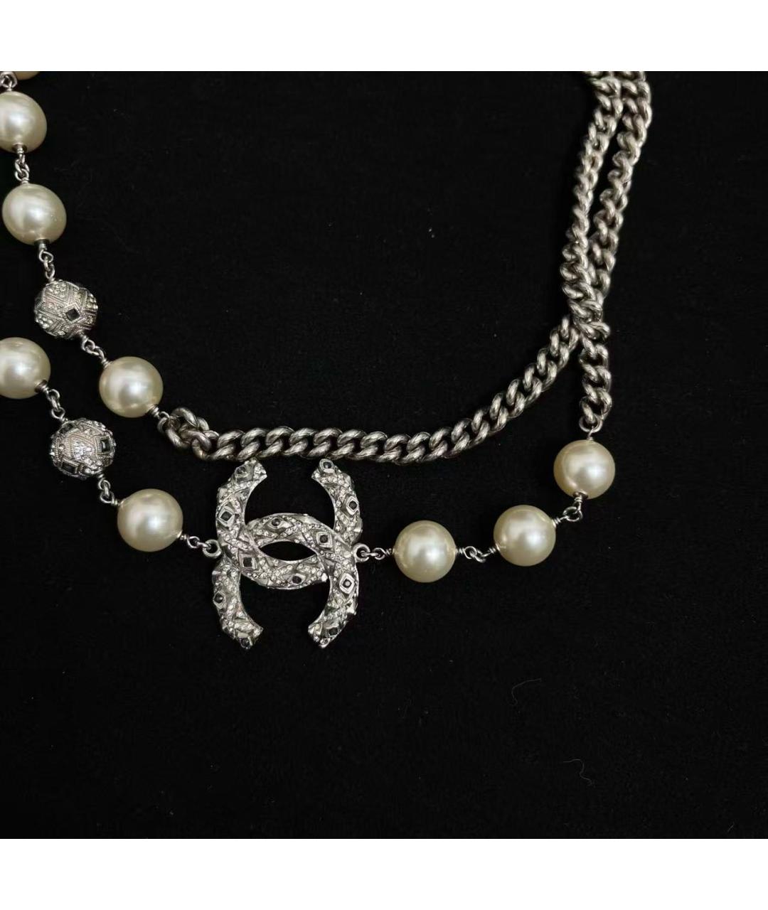 CHANEL Серебряное металлическое колье, фото 4