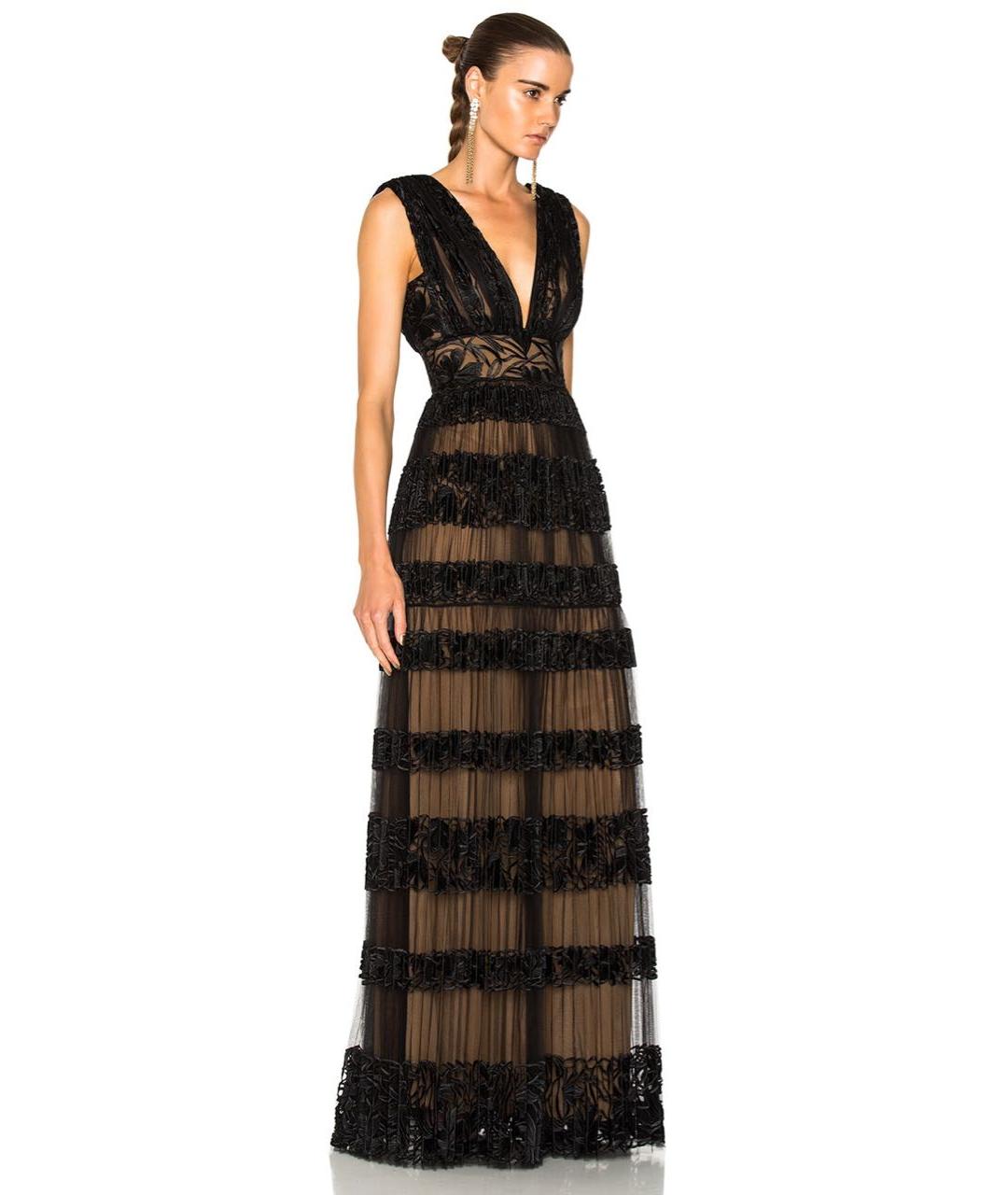 ZUHAIR MURAD Черное шелковое вечернее платье, фото 5