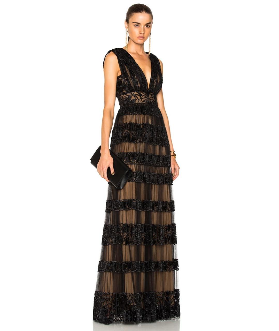 ZUHAIR MURAD Черное шелковое вечернее платье, фото 3