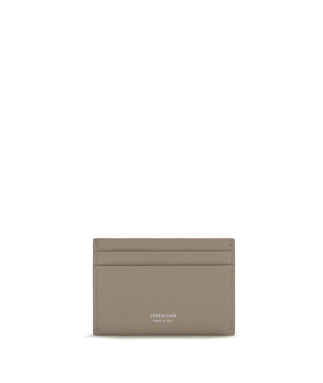 FERRAGAMO Серый кожаный кардхолдер, фото 2