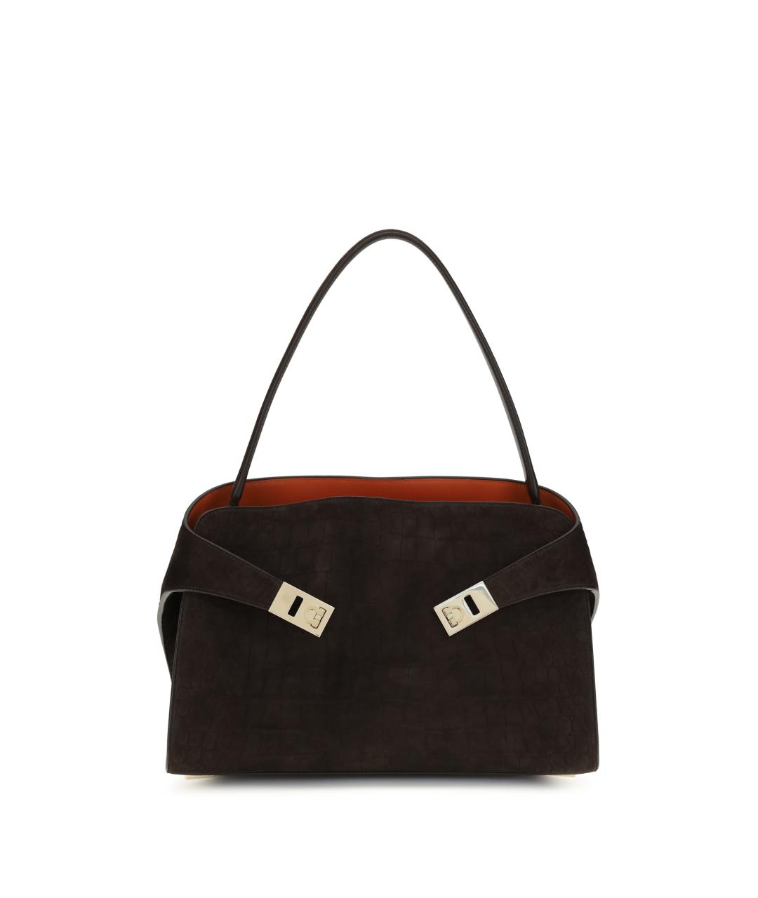 FERRAGAMO Коричневая кожаная сумка через плечо, фото 1