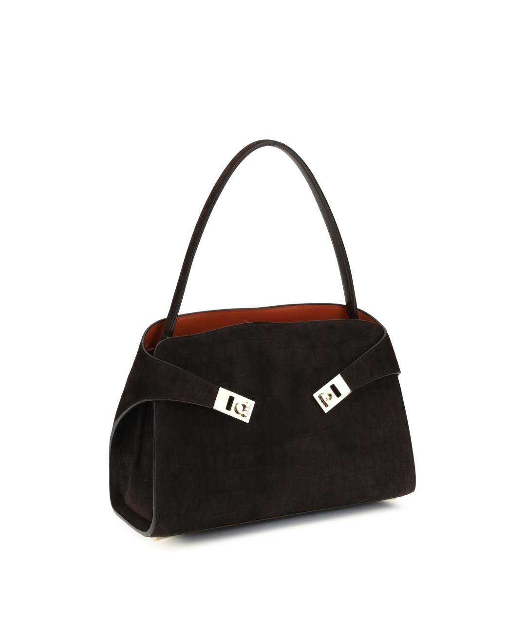 FERRAGAMO Коричневая кожаная сумка через плечо, фото 2
