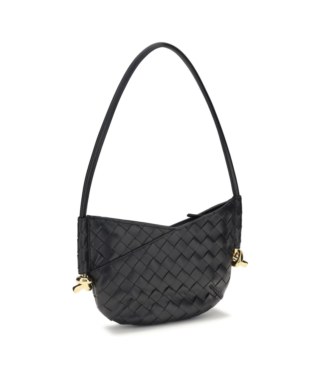 BOTTEGA VENETA Темно-синяя кожаная сумка с короткими ручками, фото 2