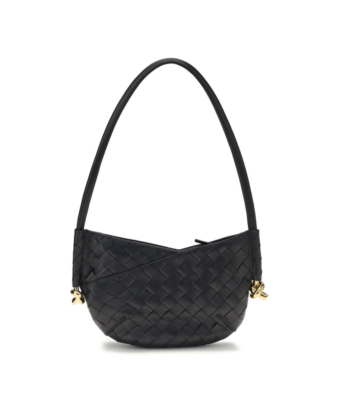 BOTTEGA VENETA Темно-синяя кожаная сумка с короткими ручками, фото 1