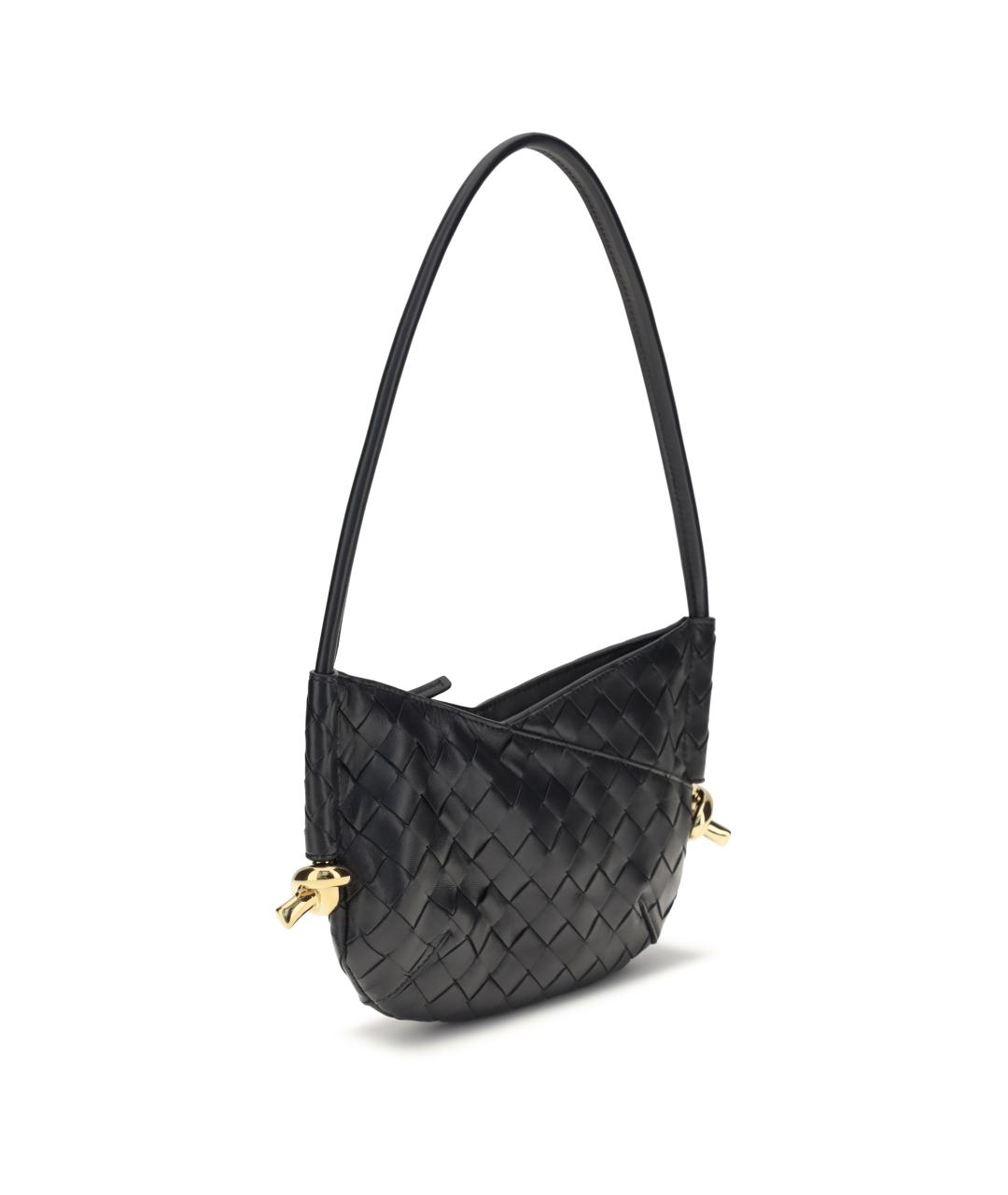 BOTTEGA VENETA Темно-синяя кожаная сумка с короткими ручками, фото 3
