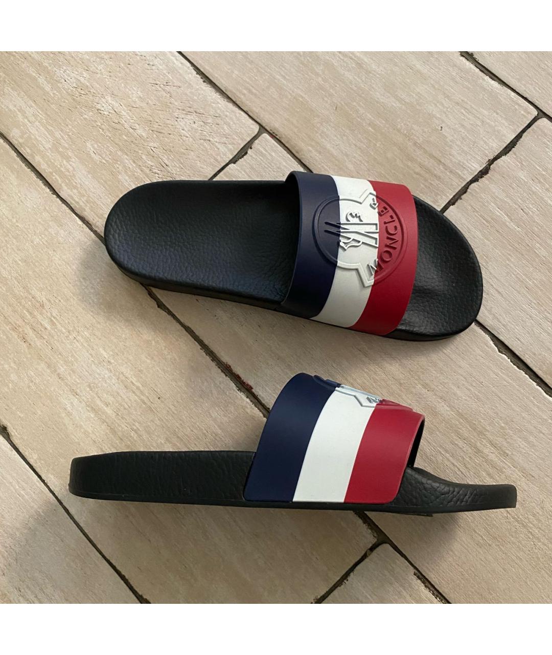 MONCLER Мульти резиновые шлепанцы, фото 6