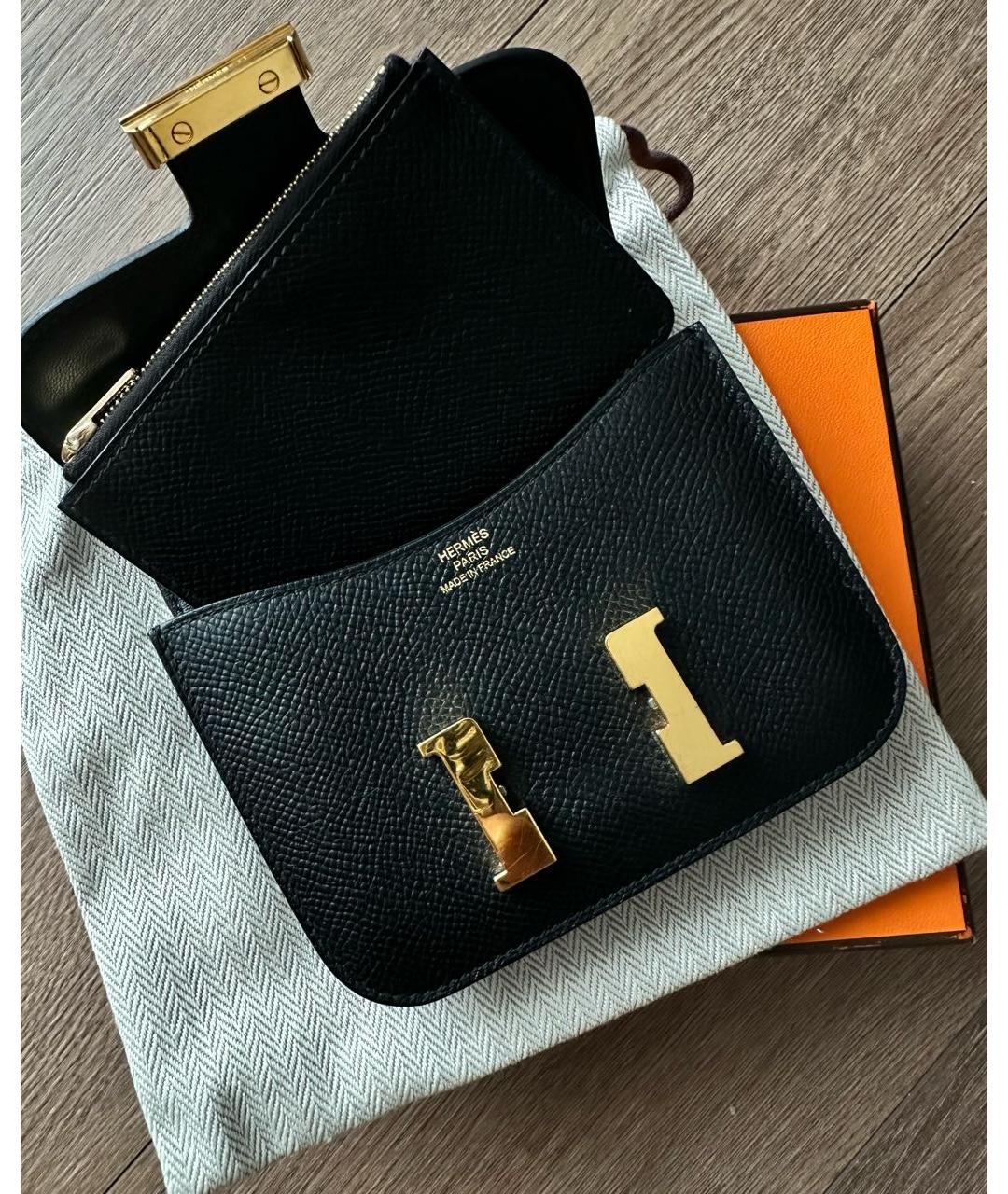 HERMES Черная кожаная поясная сумка, фото 3