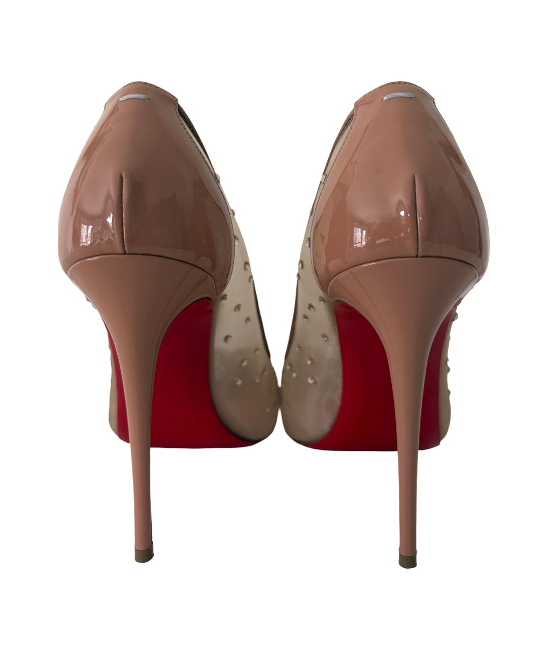 CHRISTIAN LOUBOUTIN Бежевые текстильные туфли, фото 5