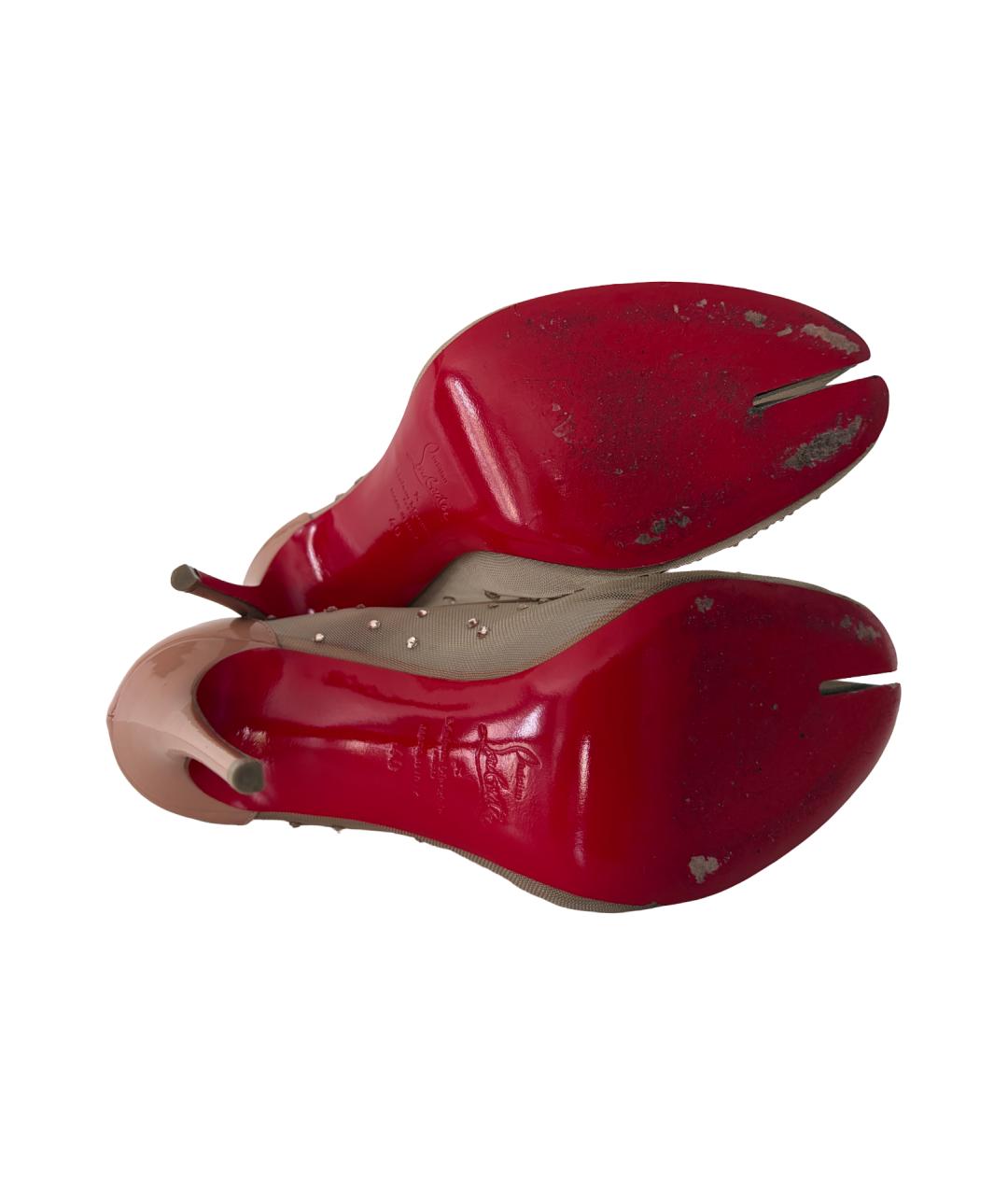 CHRISTIAN LOUBOUTIN Бежевые текстильные туфли, фото 7