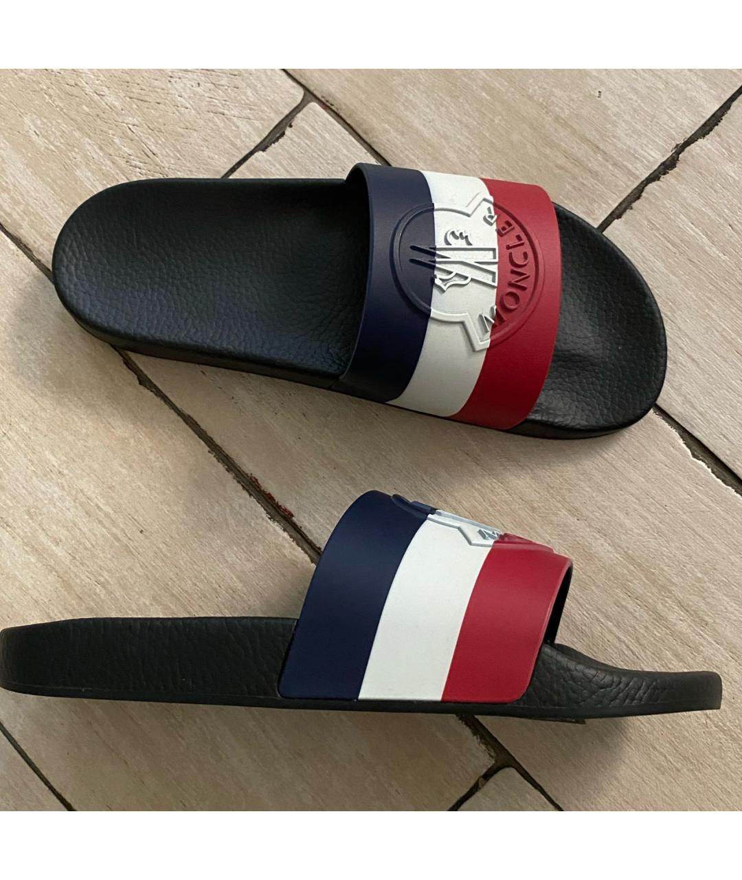 MONCLER Мульти резиновые шлепанцы, фото 6