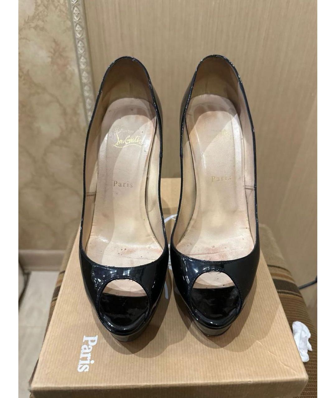 CHRISTIAN LOUBOUTIN Черные туфли из лакированной кожи, фото 3