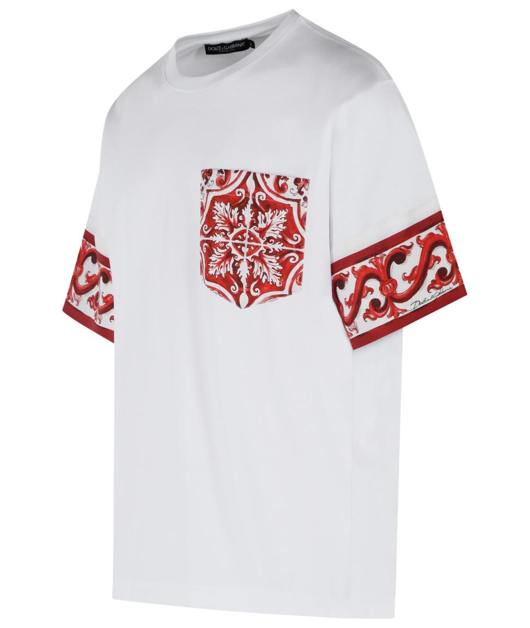 DOLCE&GABBANA Белая хлопковая футболка, фото 2