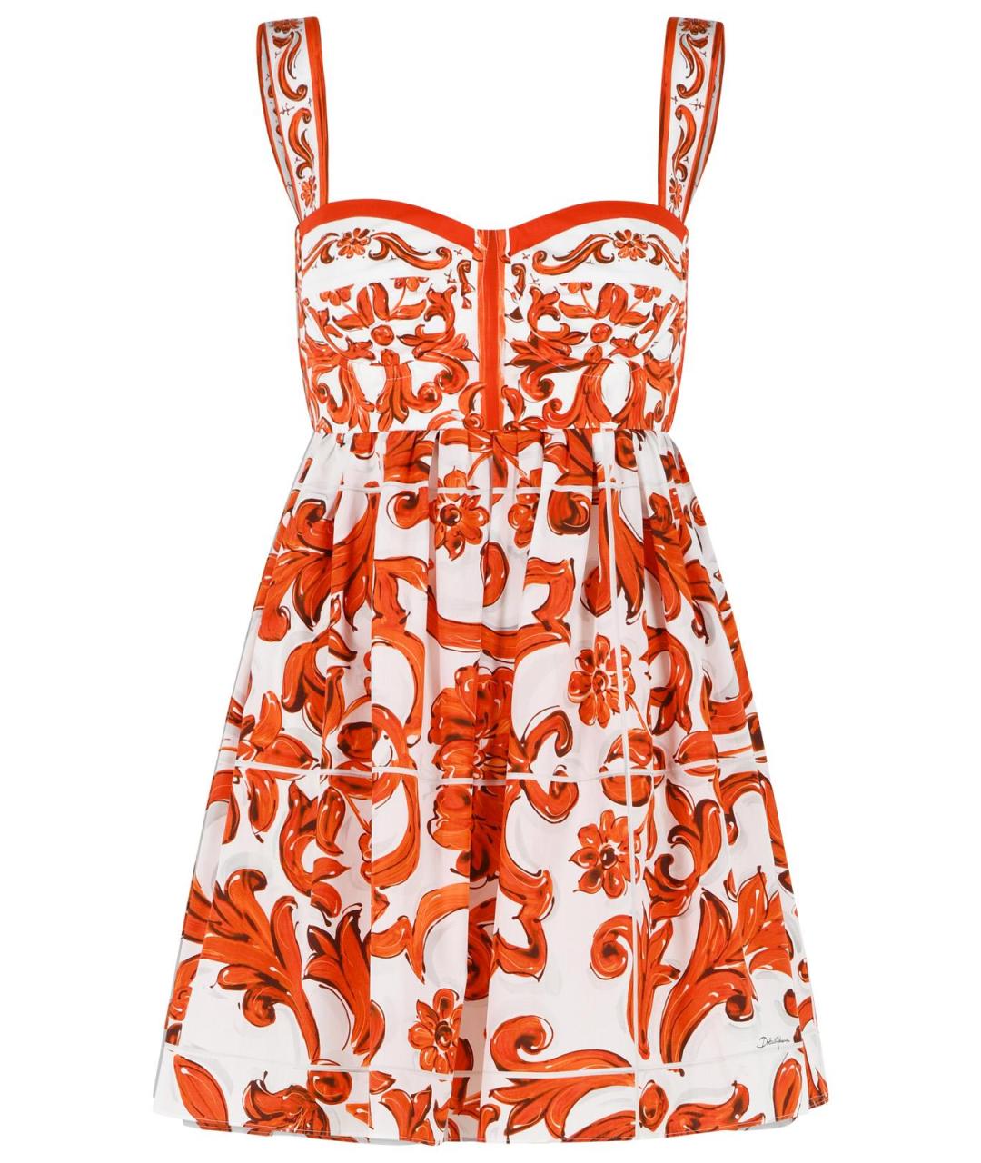 DOLCE&GABBANA Оранжевый хлопковый сарафан, фото 1