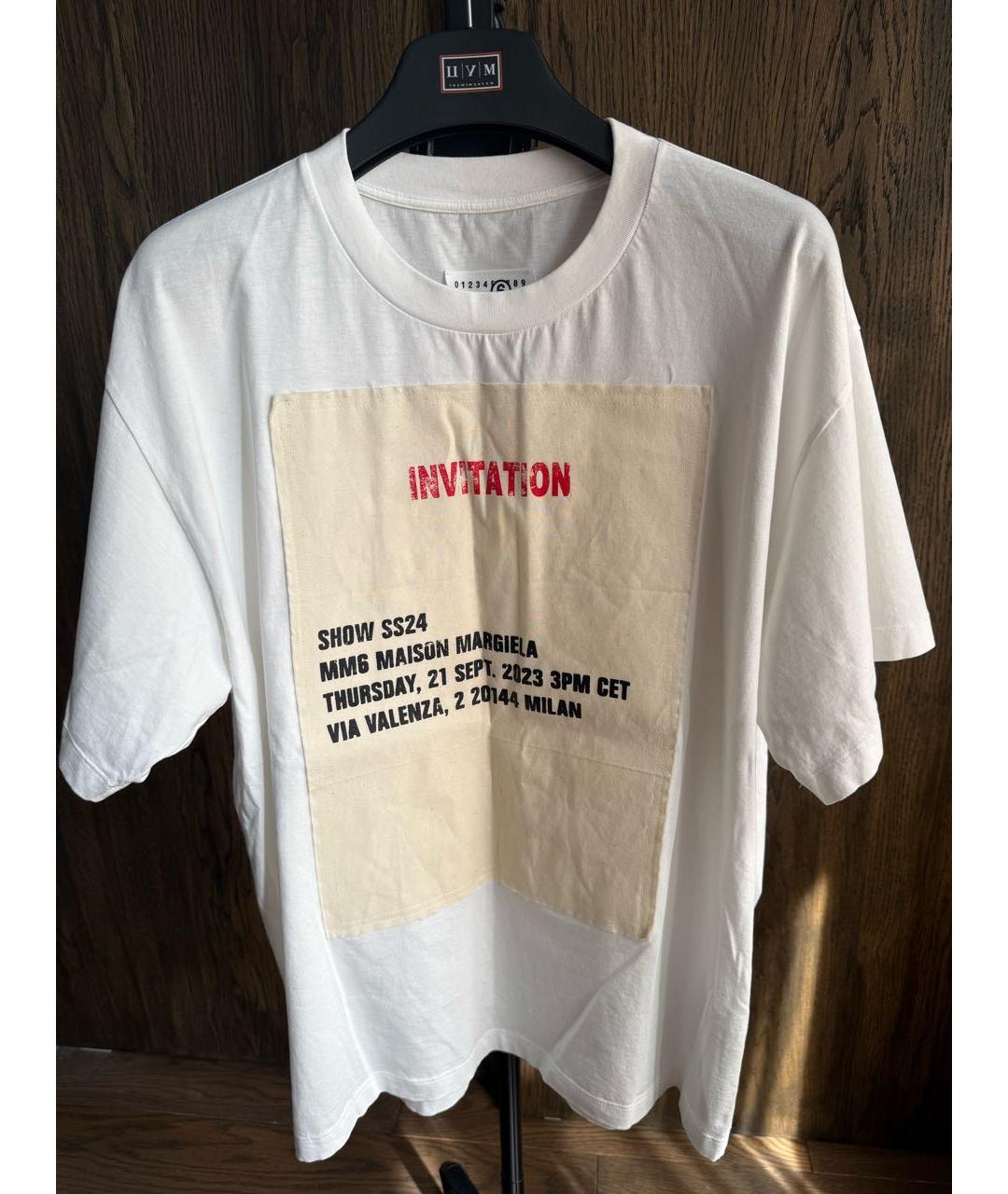 MM6 MAISON MARGIELA Бежевая хлопковая футболка, фото 5