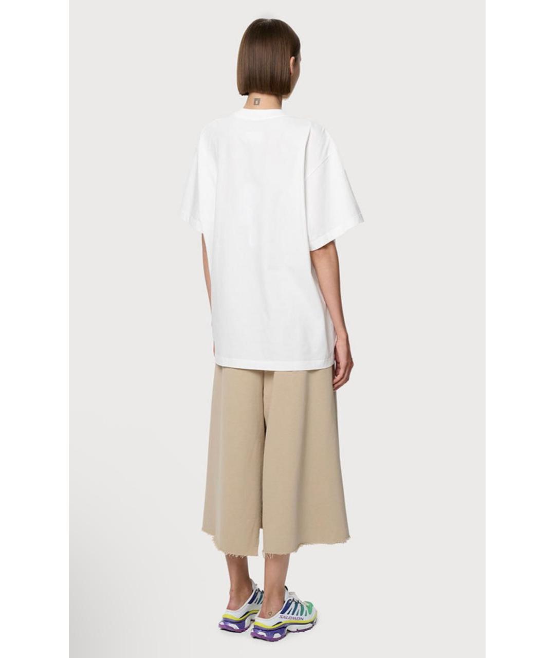 MM6 MAISON MARGIELA Бежевая хлопковая футболка, фото 3