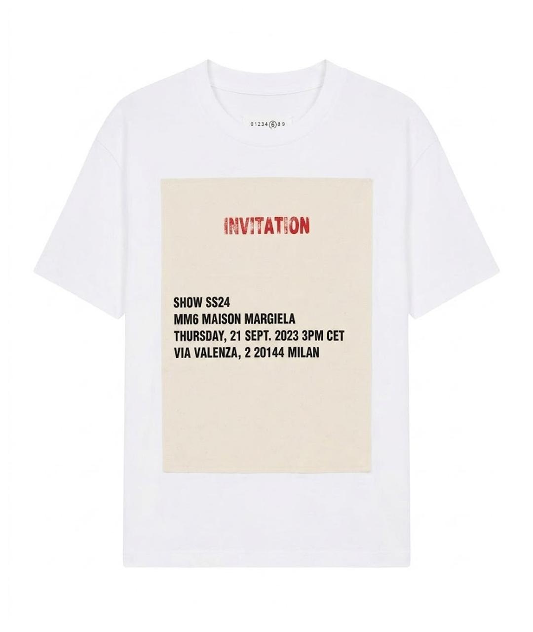 MM6 MAISON MARGIELA Бежевая хлопковая футболка, фото 1